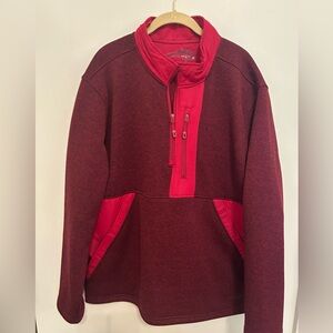 Mens Reel Life Barrel Curl Quarter Zip Red Sherpa Fleece XL